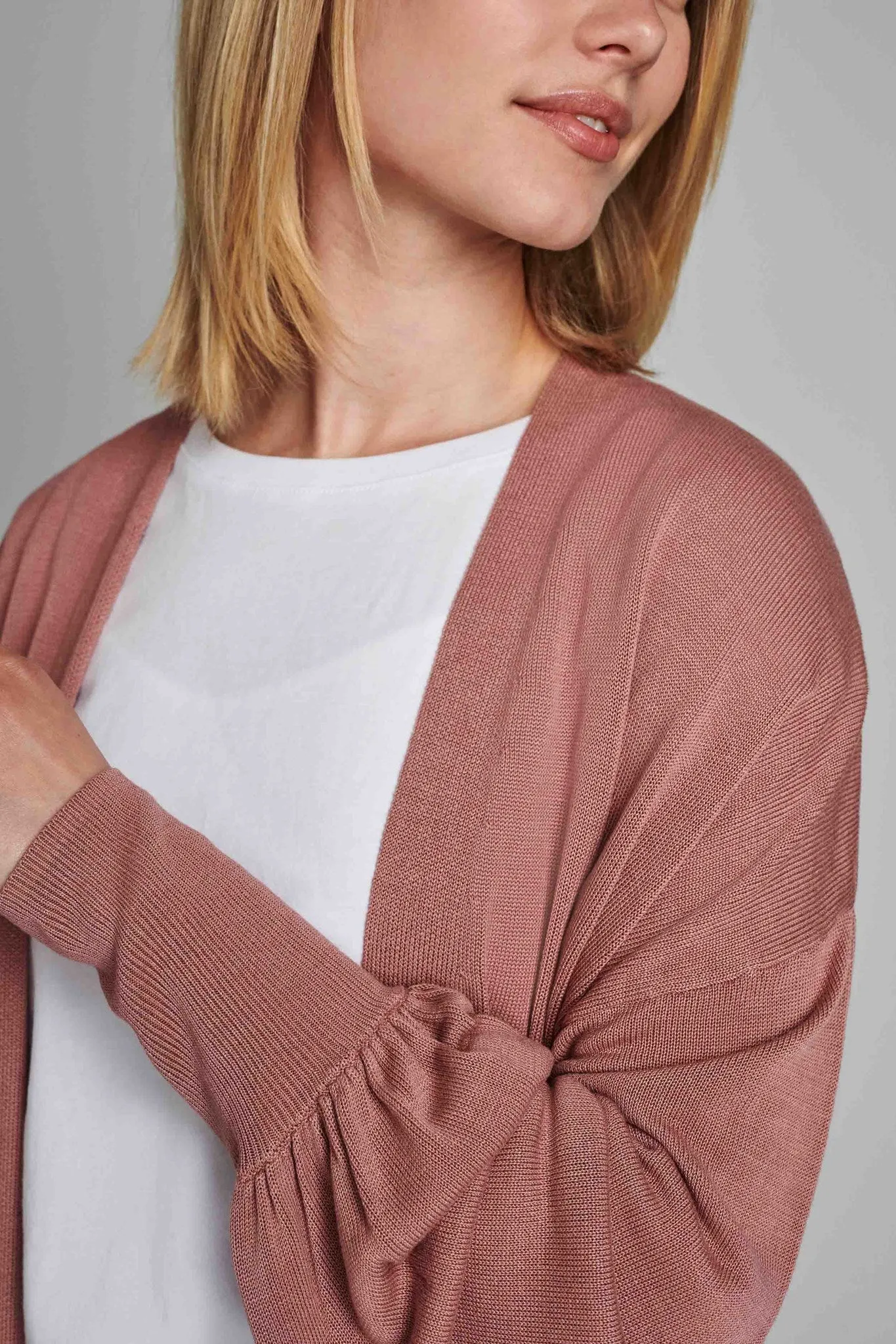 NUBIA LONG CARDIGAN - NOOS - Ash Rose