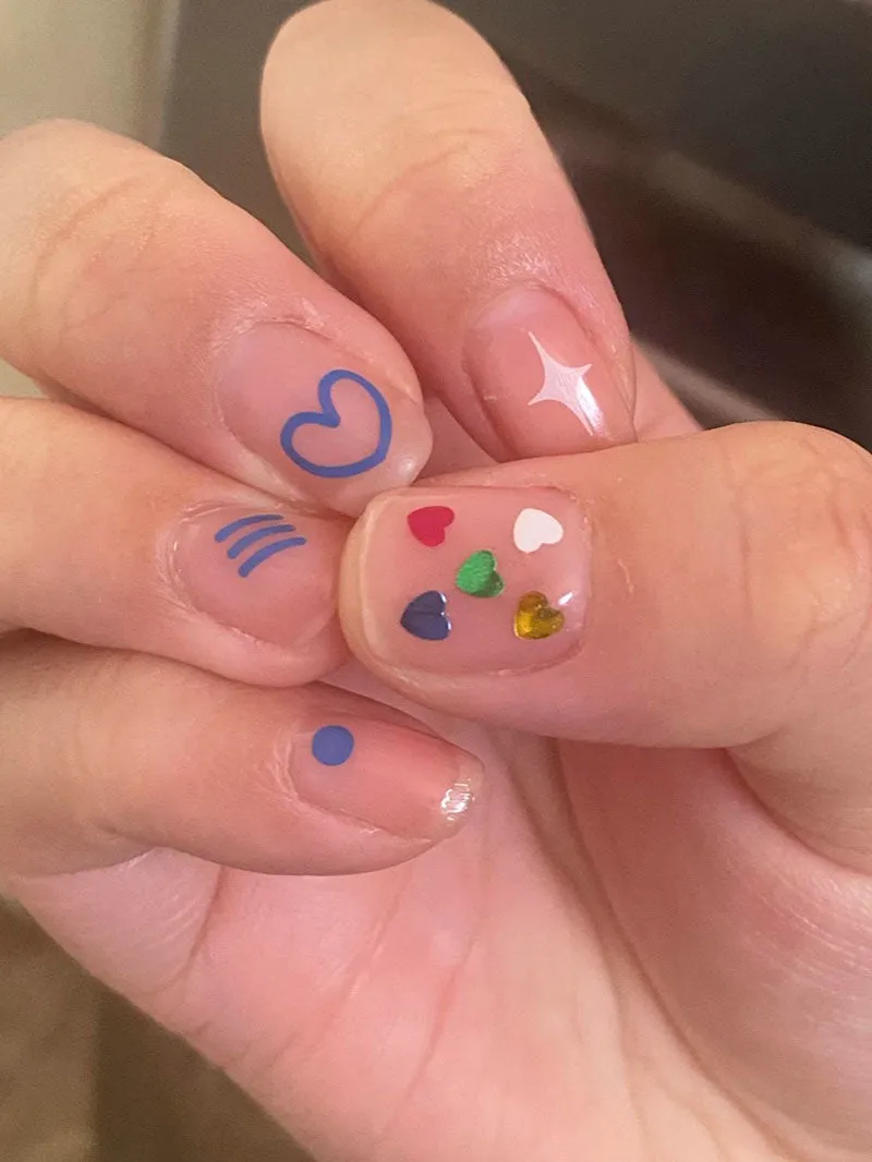 Party Glitter Sweetheart Nail Applique