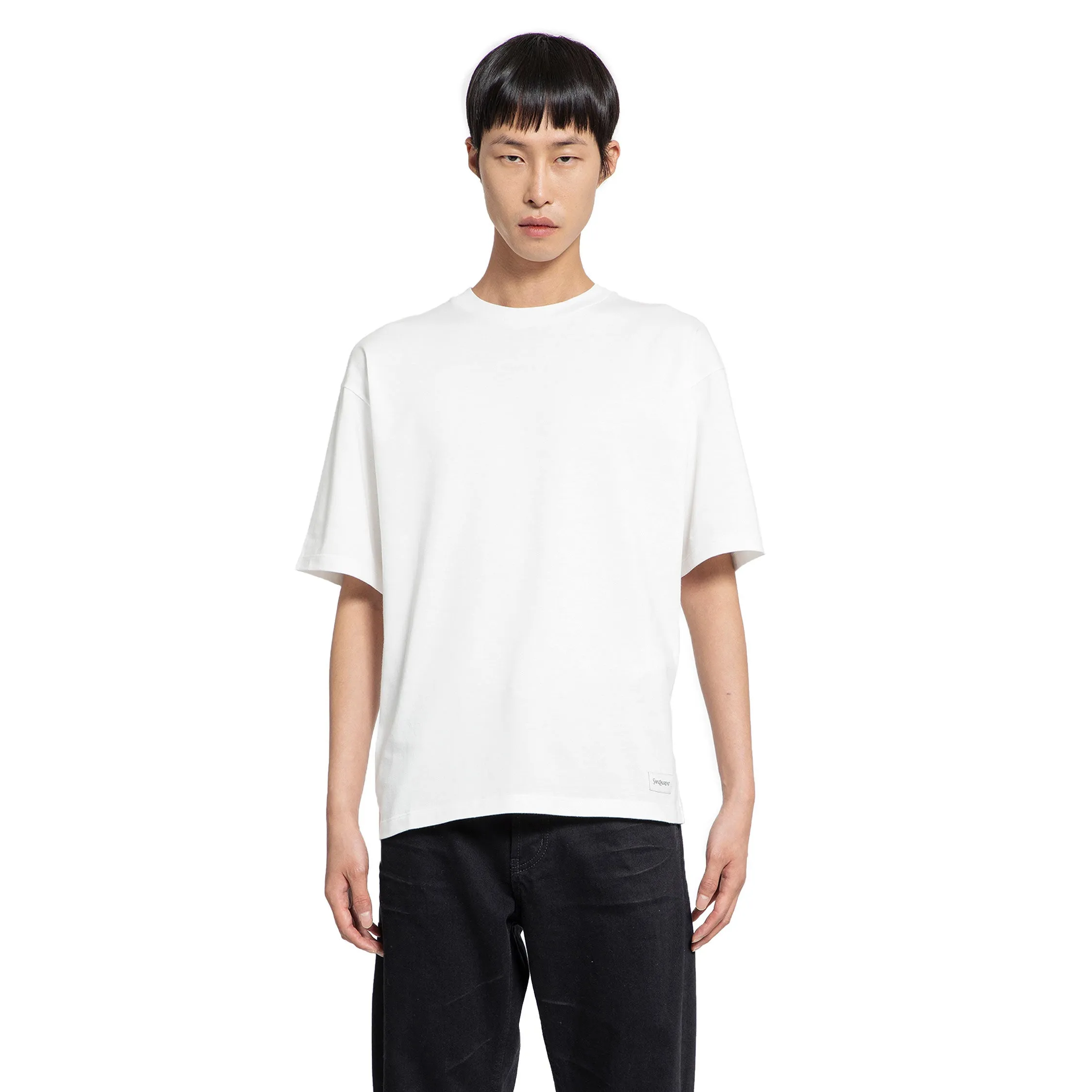SAINT LAURENT MAN WHITE T-SHIRTS & TANK TOPS