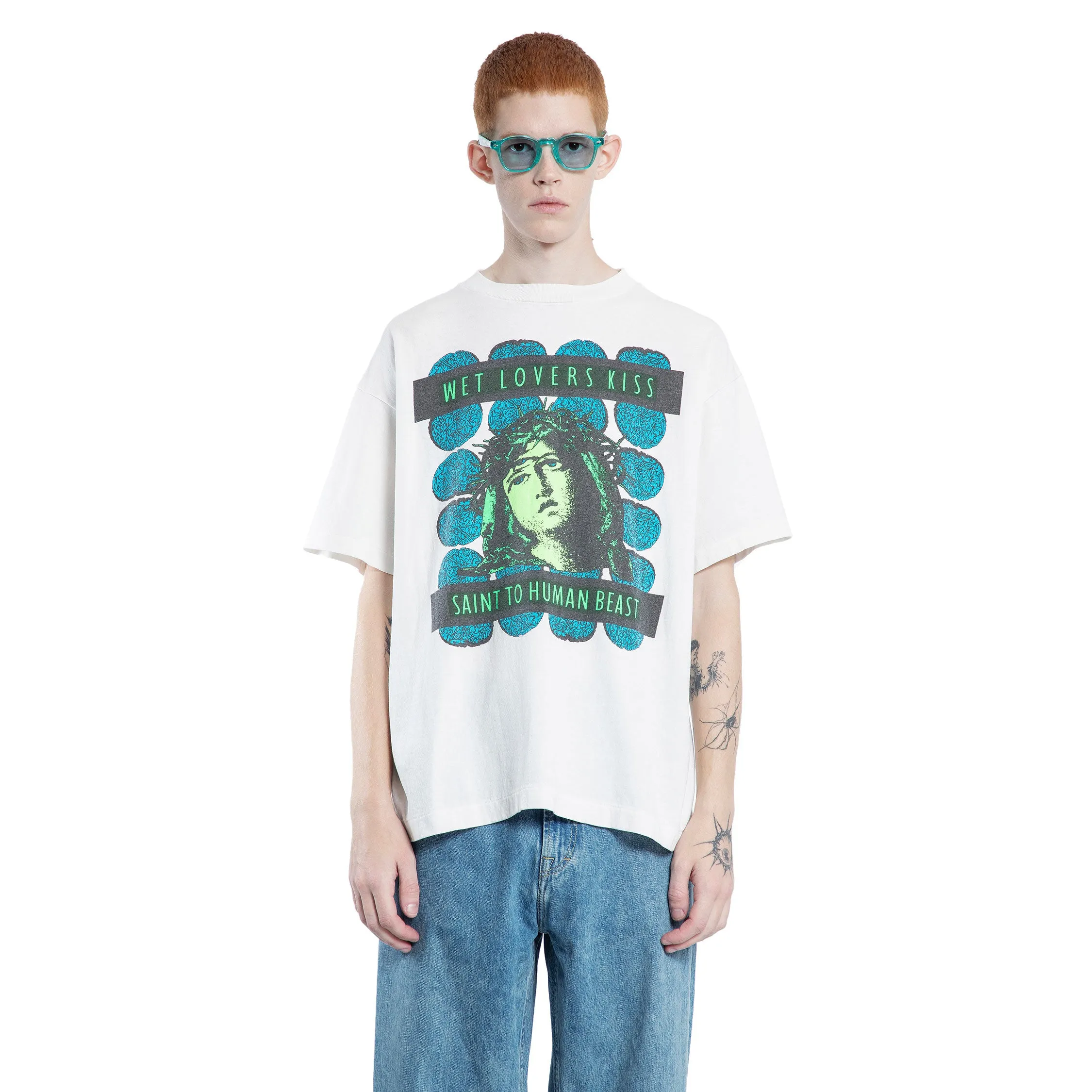 SAINT MICHAEL MAN WHITE T-SHIRTS & TANK TOPS