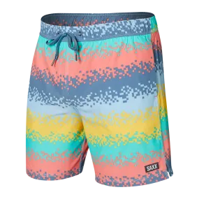 SAXX BATHING SUIT OH BUOY 2N1 VOLLEY 7" TECH REC STRIPE MULTI