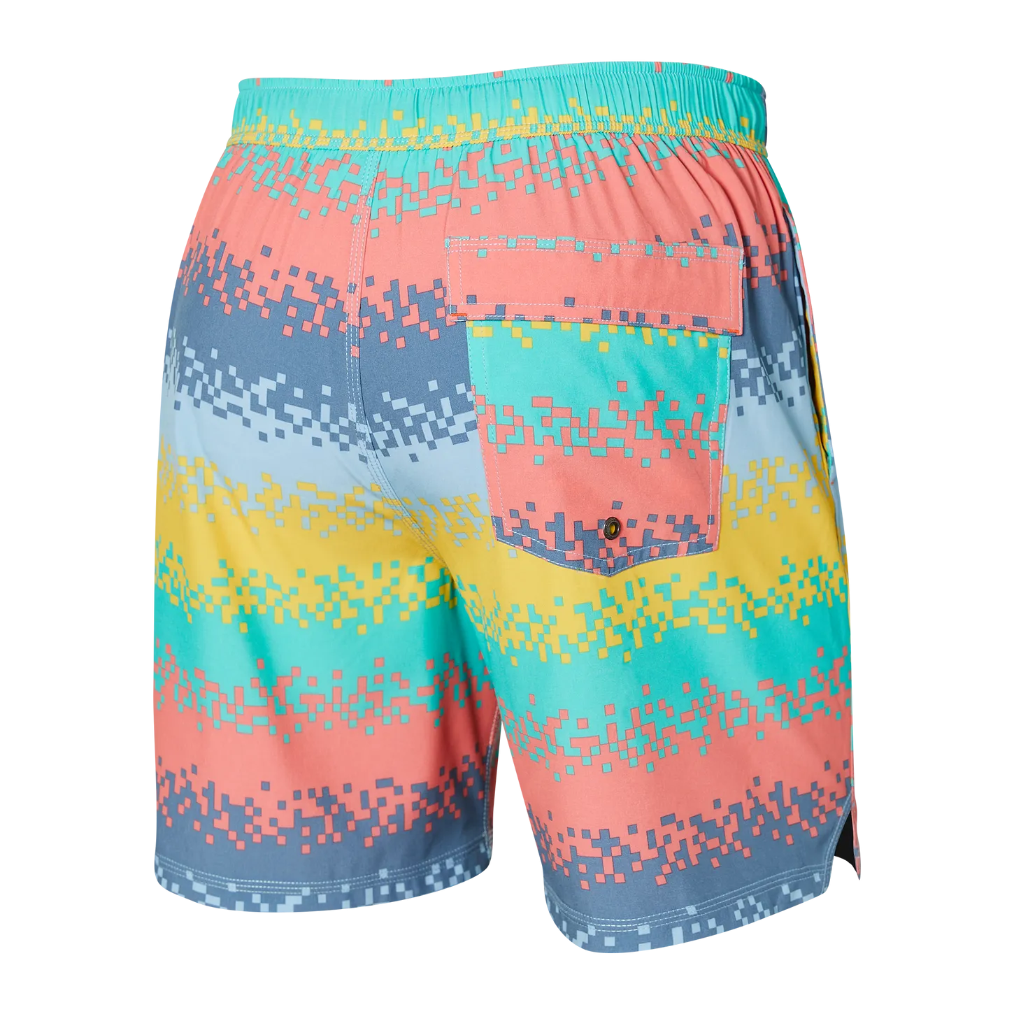 SAXX BATHING SUIT OH BUOY 2N1 VOLLEY 7" TECH REC STRIPE MULTI