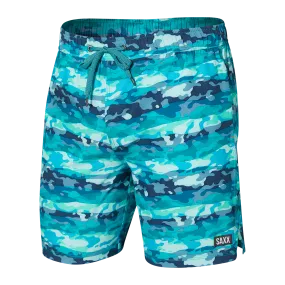 SAXX BATHING SUIT OH BUY 2N1 VOLLEY 7" BLUE MURA CAMO