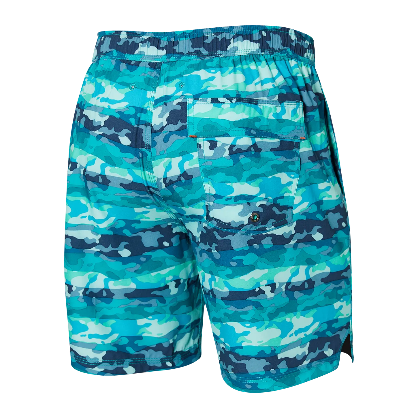 SAXX BATHING SUIT OH BUY 2N1 VOLLEY 7" BLUE MURA CAMO