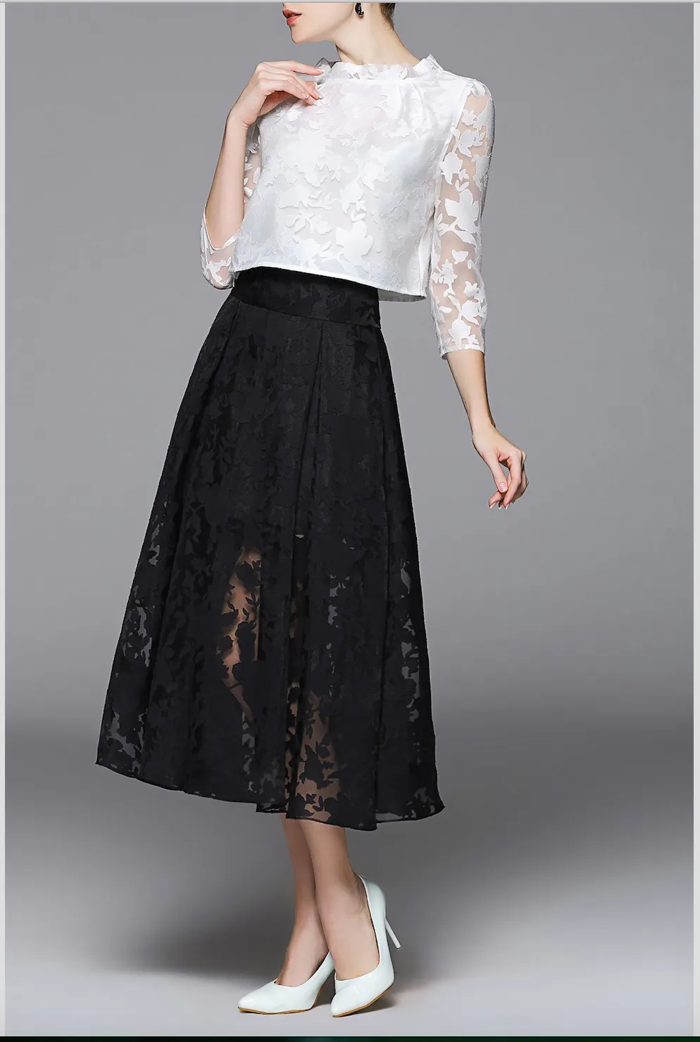 Summer Dana Black & White  Organza Skirt - Best Seller Organza Skirt