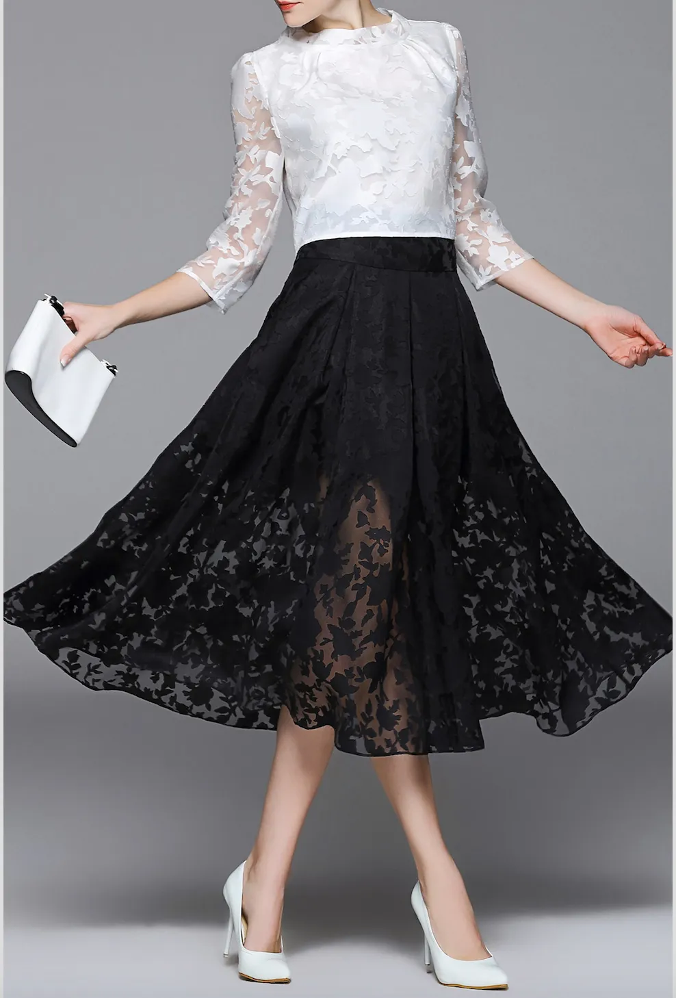 Summer Dana Black & White  Organza Skirt - Best Seller Organza Skirt