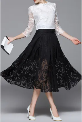 Summer Dana Black & White  Organza Skirt - Best Seller Organza Skirt