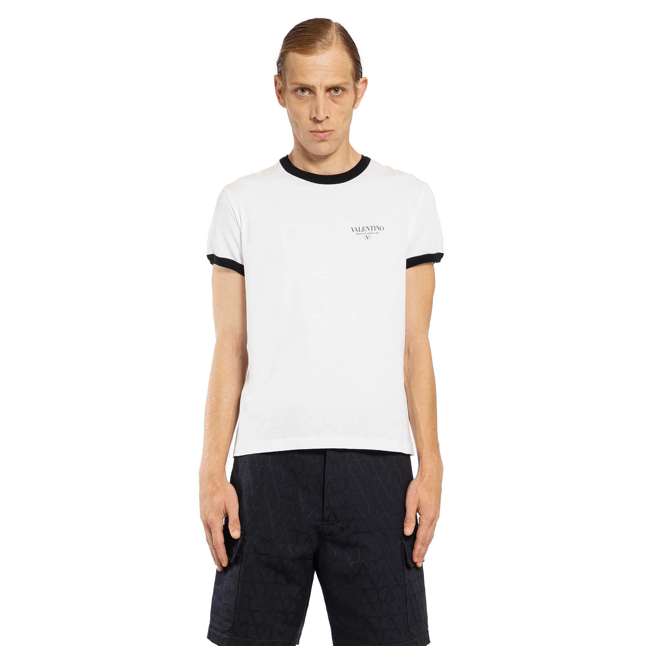 VALENTINO MAN BLACK&WHITE T-SHIRTS & TANK TOPS