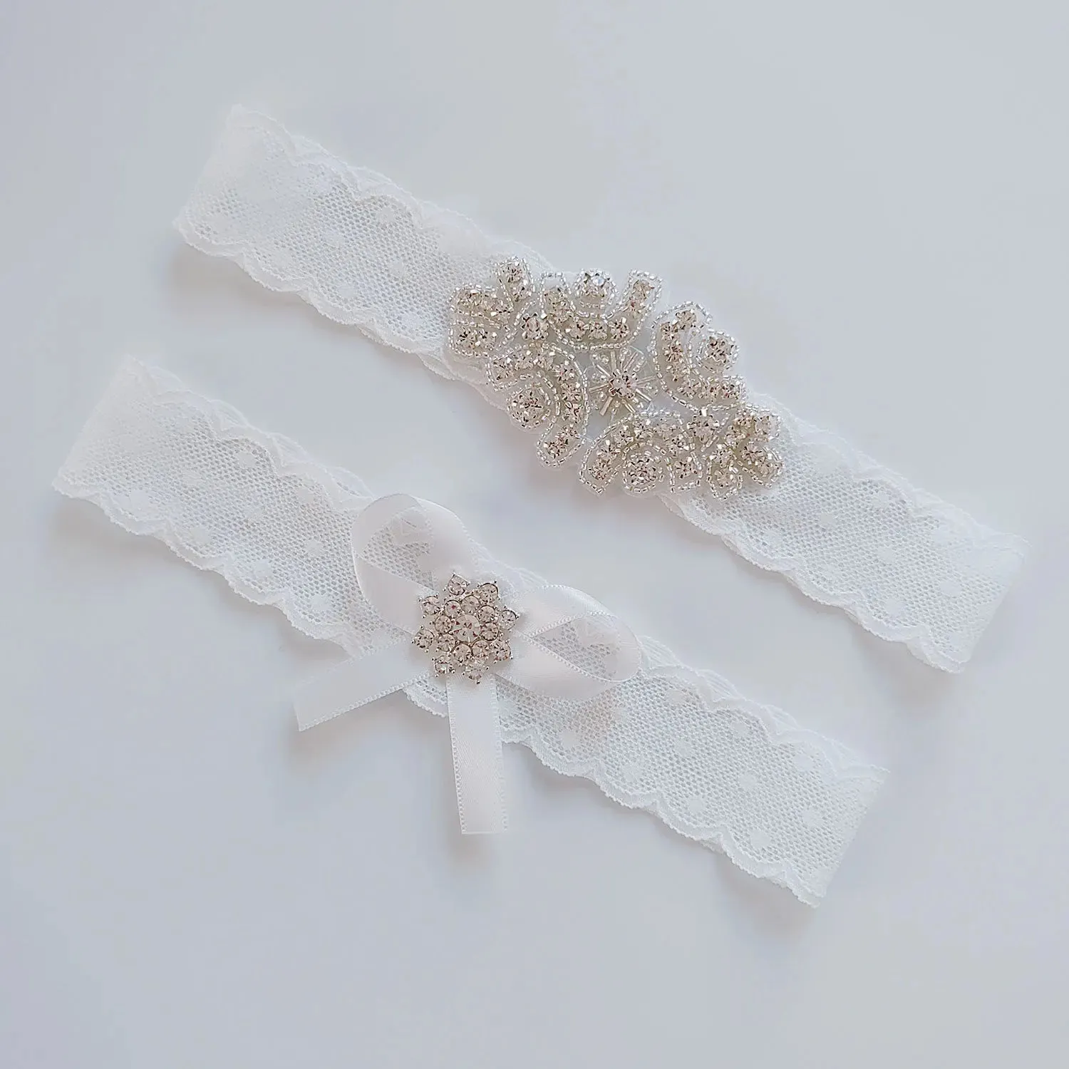 White Women Crystals Sequins Wedding Garters Sexy  Lace Garters for Women/Bride Thigh Ring Bridal Leg Garter Bride Accessories