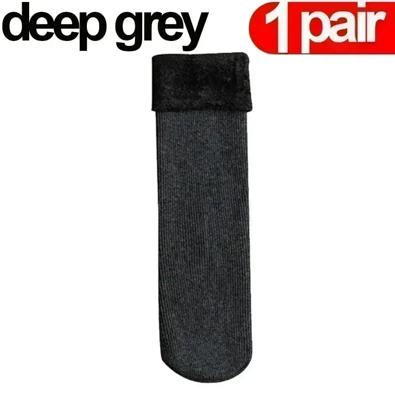 Women Men Winter Socks Warm Thicken Thermal Snow Boots Floor Socks Soft Velvet Cashmere Sock Sleep Solid Color Home Floor Socks