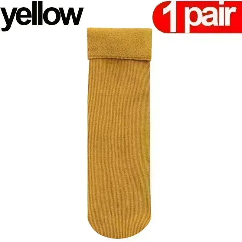 Women Men Winter Socks Warm Thicken Thermal Snow Boots Floor Socks Soft Velvet Cashmere Sock Sleep Solid Color Home Floor Socks