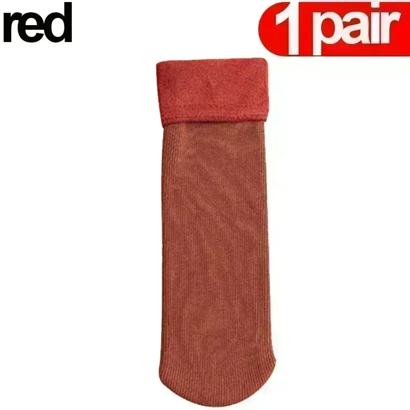 Women Men Winter Socks Warm Thicken Thermal Snow Boots Floor Socks Soft Velvet Cashmere Sock Sleep Solid Color Home Floor Socks