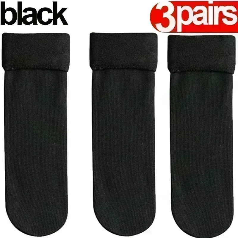 Women Men Winter Socks Warm Thicken Thermal Snow Boots Floor Socks Soft Velvet Cashmere Sock Sleep Solid Color Home Floor Socks