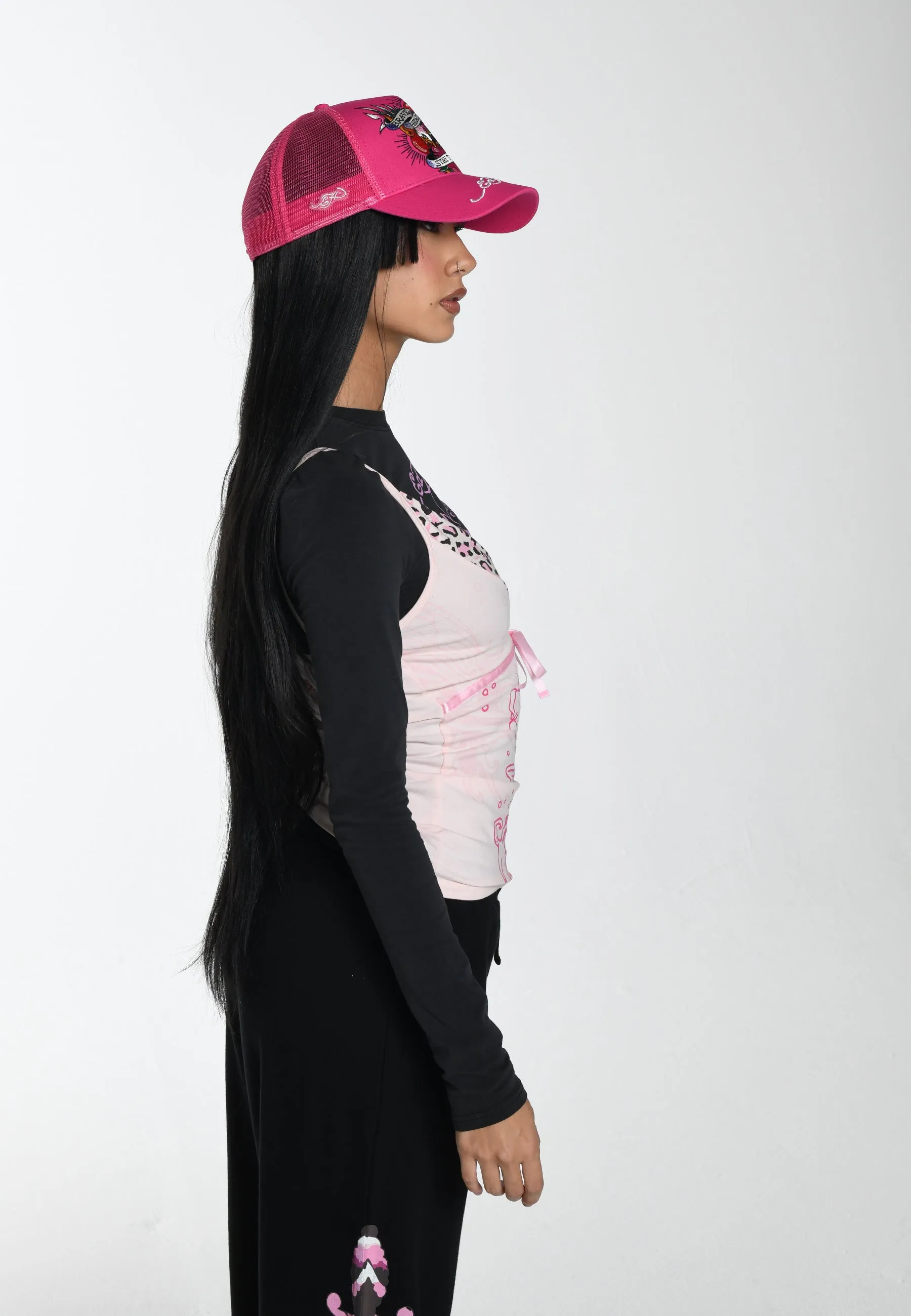 Womens Pink Koi Cami T - Pink