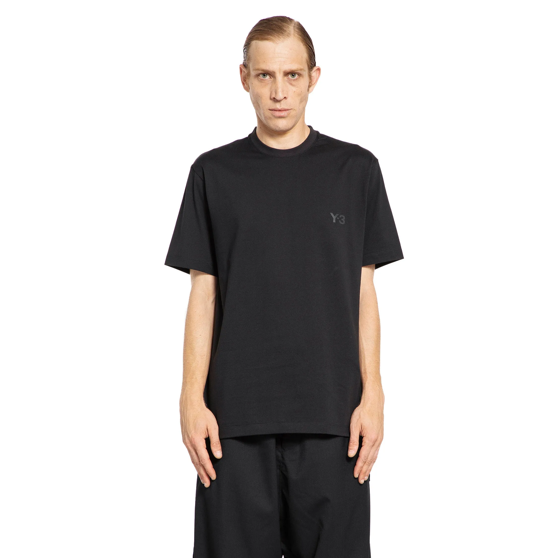 Y-3 MAN BLACK T-SHIRTS & TANK TOPS